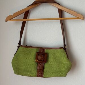 Green and Brown Women's Shoulder Bag